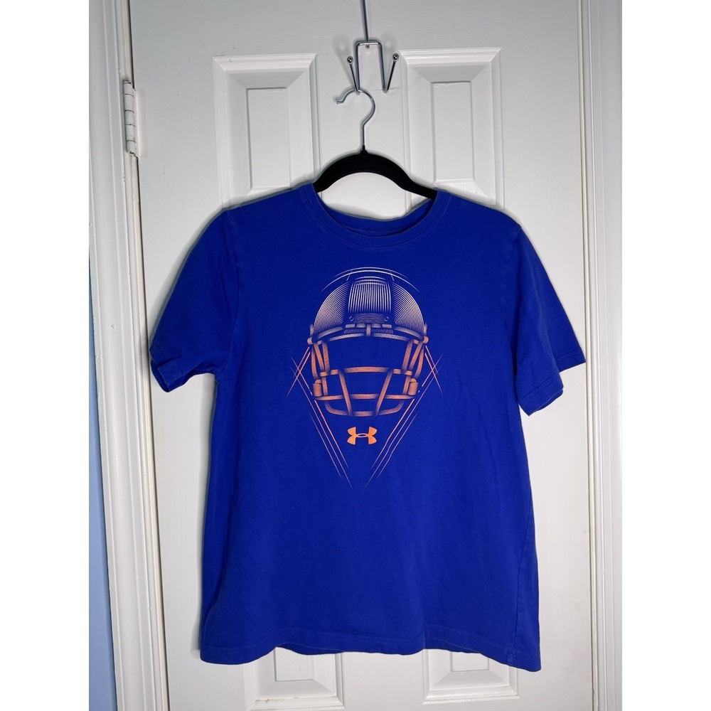 Under Armour Blue Football T-shirt  Youth XL Excellent Condition